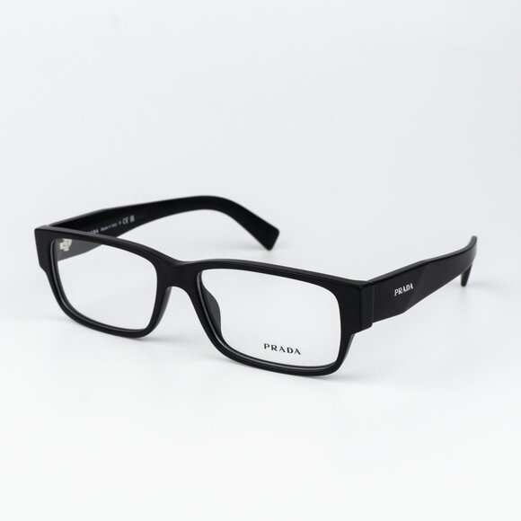 Prada Women Eyeglasses Matte Black Rectangle PRB09V 12P1O1 NEW AUTHENTIC - Picture 5 of 12